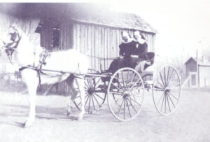 horse carriage, sisters, buggy